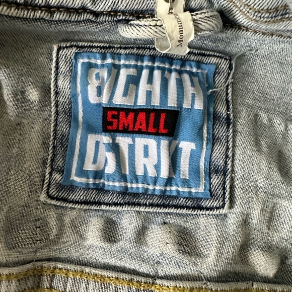 8IGHTH DSTRKT Denim Jean Jacket Embroidered Jealousy Just Love Man S/M Women - Picture 16 of 16